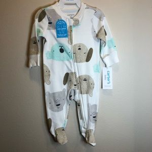 Carter’s 0-3month New With Tags footie pjs with 2way zipper
